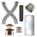 Henley Hazelwood DS 6kw Double Sided Wood Burning Stove & Flexible Flue Liner Kit