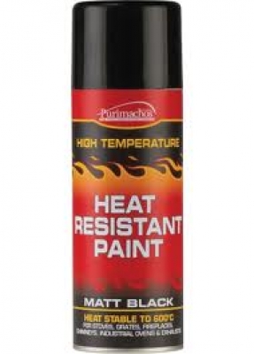 Economy Matt Black Heat Resistant Spray Paint - 400ml