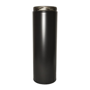 Twin Wall 500mm Pipe Inc Locking Band Sflue Black - 5" (125mm)