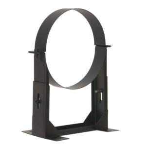 Adjustable Wall Bracket Support 80-130mm For Twin Wall Flue Pipe - 8" (200mm) - Black