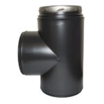 Tee 90° Inc Locking Band Sflue Black - 5" (125mm)