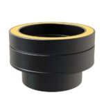 KW Pro Flat Adapter From Single Wall To Twin Wall - 5" (125mm) - Black