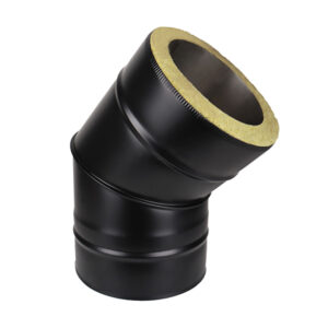 Elbow 45° - Twin Wall Insulated Flue Pipe - 5" (125mm) - Black