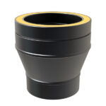 KW Pro Adapter From Single Wall To Twin Wall - 5" (125mm) - Black