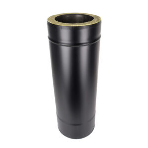 Straight Length 500mm Twin Wall Insulated Flue Pipe - 5" (125mm) - Black
