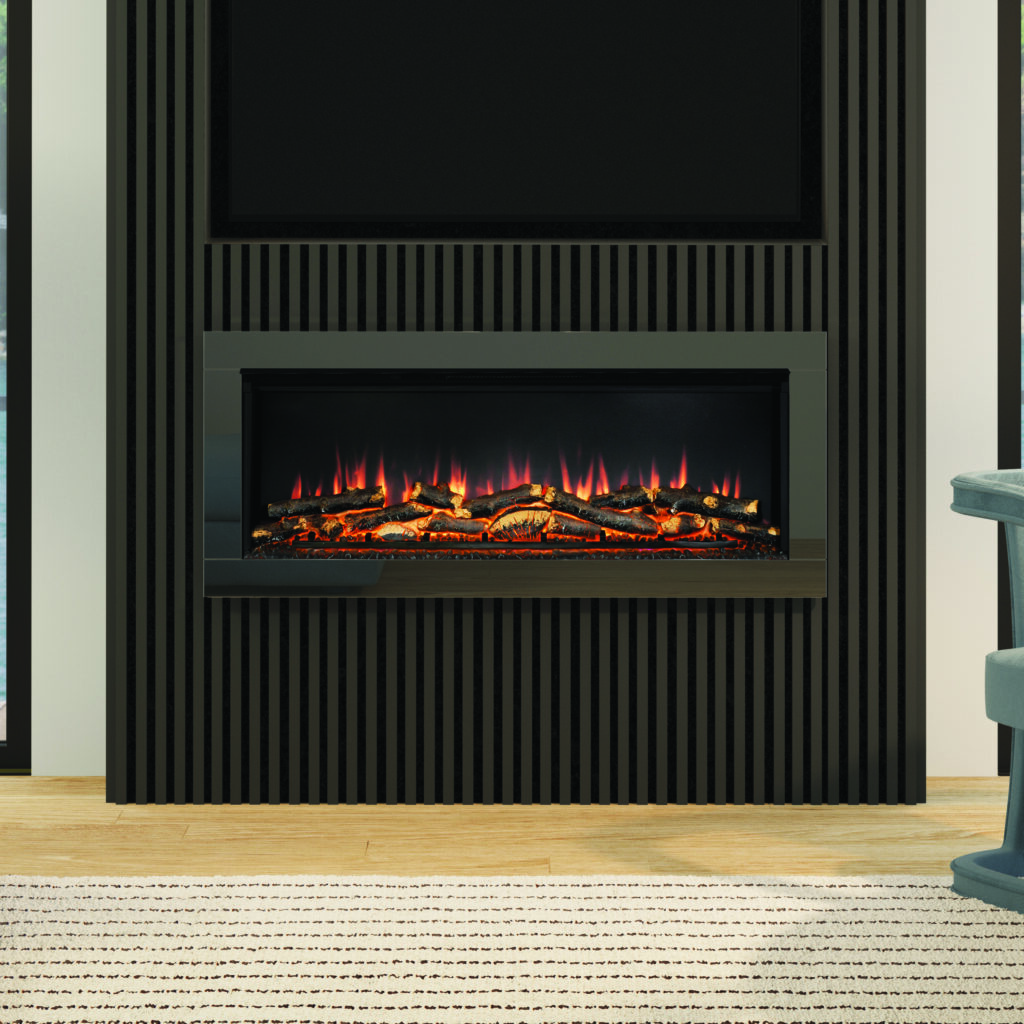 Image on Glowing Embers - UK Fireplaces and Stoves - Avella Grande Black Nickel closeup