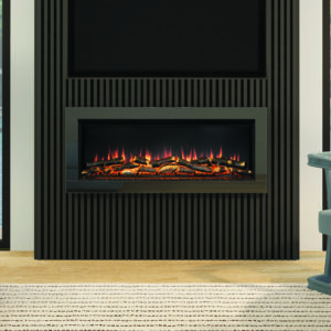 Be Modern Avella Grande Wall Mounted Electric Fire - Black Nickel