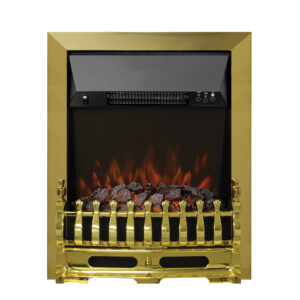 Be Modern Bayden Inset LED Electric Fire With Coal Effect - Brass