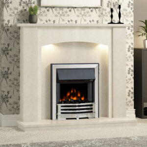 Be Modern Aspen Inset LED Electric Fire With Coal Effect - Chrome