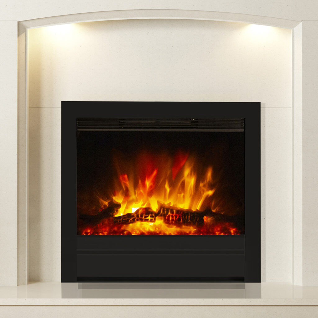 Image on Glowing Embers - UK Fireplaces and Stoves - BeModern Beam Matt Black 22 Roomset