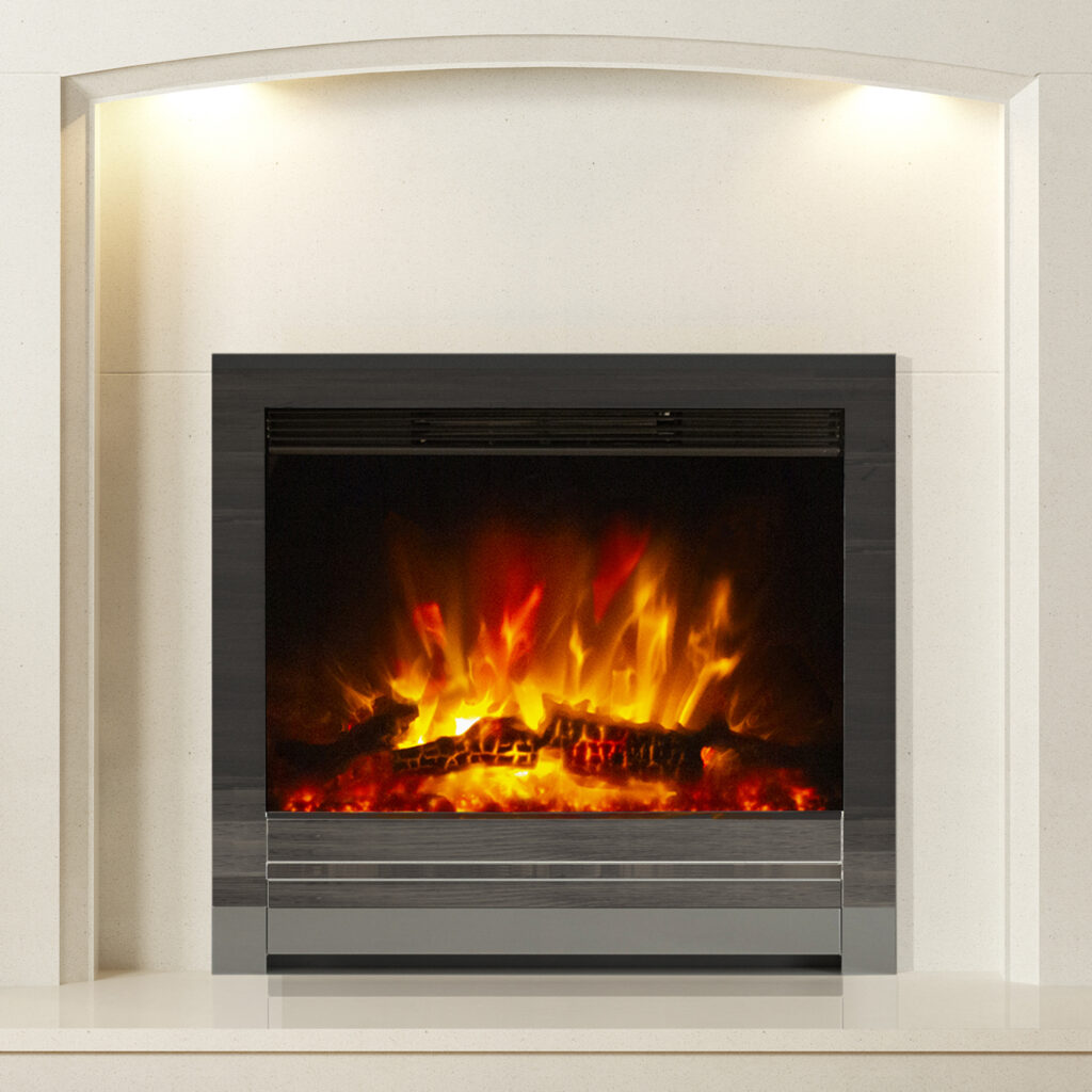 Image on Glowing Embers - UK Fireplaces and Stoves - BeModern Beam Nickel 22 Roomset