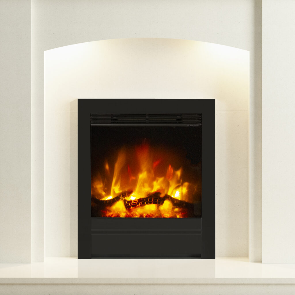 Image on Glowing Embers - UK Fireplaces and Stoves - Beam Matt Black 16 Roomset