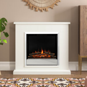 Be Modern Elsham 40" Soft White Electric Fireplace - Chrome Fire Finish