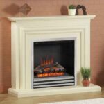 Be Modern Carina 44" Ivory Electric Fireplace - Chrome Fire Finish