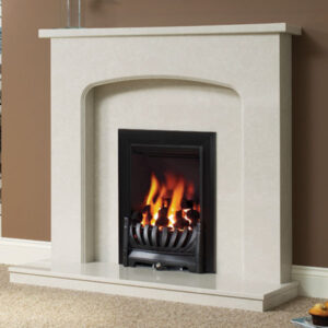 Be Modern Tasmin Marble Fire Surround With Lights - Rebate 75mm - White