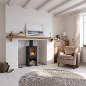 Mendip Ashcott 2 - 7kw LPG Stove With Log Store - For Balanced Flue