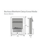 Pure Glow Bauhaus Illusion Chrome Inset Electric Fire - Log or Coal