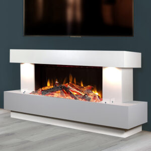 Celsi Firebeam Skyfall Illumia 800 Electric Fire Surround Suite - Smooth White & Mist