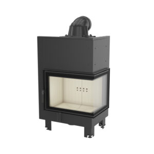 Kratki MBZ 13kw Inset Wood Burning Stove With Right Curved Side Glass - MBZ/P/BS/SG