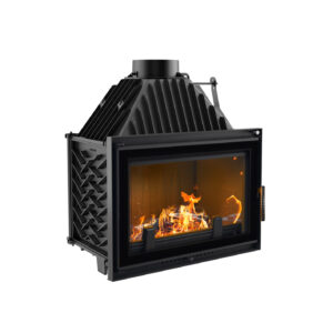 Kratki Oliwia 16kw Inset Wood Burning Stove With Black Glass Edge - OLIWIA/DECO/150