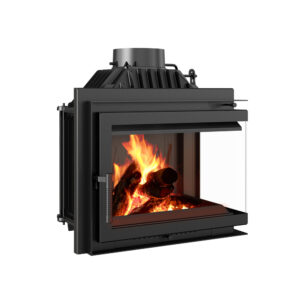 Kratki Simple 8kw Inset Wood Burning Stove With Right Connected Side Glass - SIMPLE/M/S/P/BS/150
