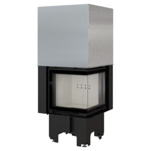 Kratki VN 480/480 - 8kw Inset Wood Burning Stove With Right Connected Side Glass & Guillotine Door - VNP/480/480