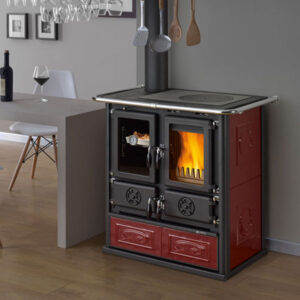 La Nordica Rosetta Sinistra BII 7.3kw Wood Burning Cooker - Burgundy