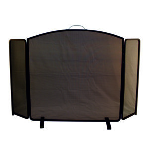 Classic Firescreen 3 Fold Arched Height 30" - All Black