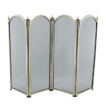 Dynasty Firescreen 4 Fold - Brass Plated