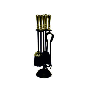 Traditional Black & Brass Companion Set