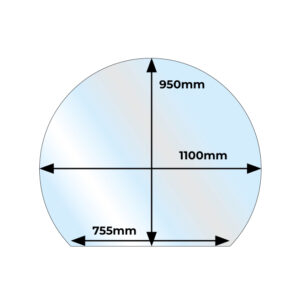 Circle With Slice Glass Hearth - 12mm x 1100mm x 950mm