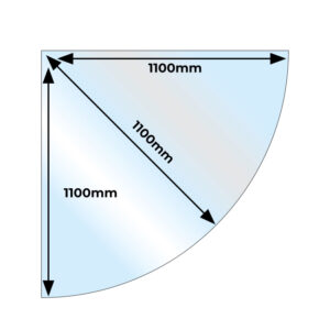 Quarter Circle Glass Hearth - 12mm x 1100mm x 1100mm