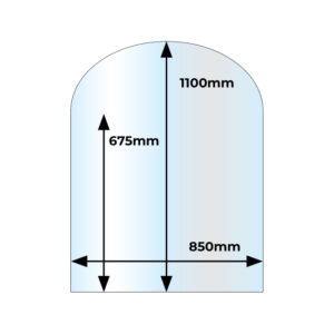 Semi-Circle Glass Hearth - 12mm x 1100mm x 850mm