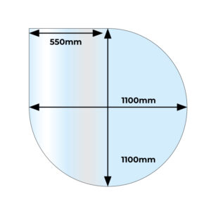 Tear Drop Glass Hearth - 12mm x 1100mm x 1100mm