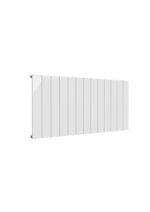 Reina Casina Single Horizontal Designer Aluminium Contemporary Panelled Radiator - White