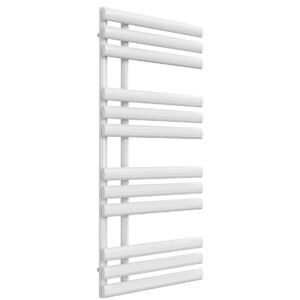 Reina Chisa Steel Modern Vertical Bathroom Towel Rail and Radiator - White
