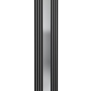 Reina Reflect Designer Steel Contemporary Vertical Mirrored Panelled Radiator - Black