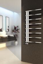 Reina Celico Stainless Steel Modern Vertical Bathroom Towel Rail and Radiator - Polished