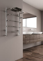 Reina Elvo 660 x 530 Stainless Steel Modern Vertical Bathroom Towel Rail and Radiator - Polished