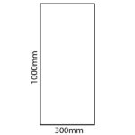Inset Stove Glass Hearth 1000mm x 300mm