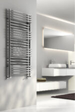 Reina Marco Steel Modern Vertical Bathroom Towel Rail and Radiator - Chrome