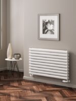 Reina Nevah Double Designer Steel Horizontal Radiator - White