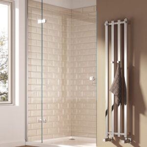Reina Todi Steel Modern Vertical Bathroom Towel Rail and Radiator - Chrome