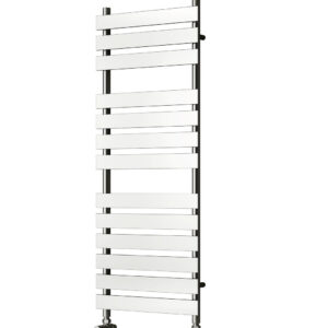 Reina Trento Steel Contemporary Vertical Bathroom Panelled Towel Rail and Radiator - Chrome
